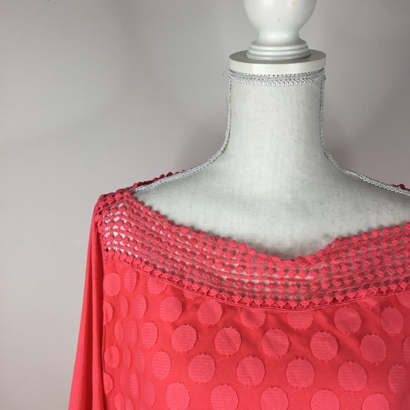 Notations coral polka dot blouse NWT - Picture 4 of 8